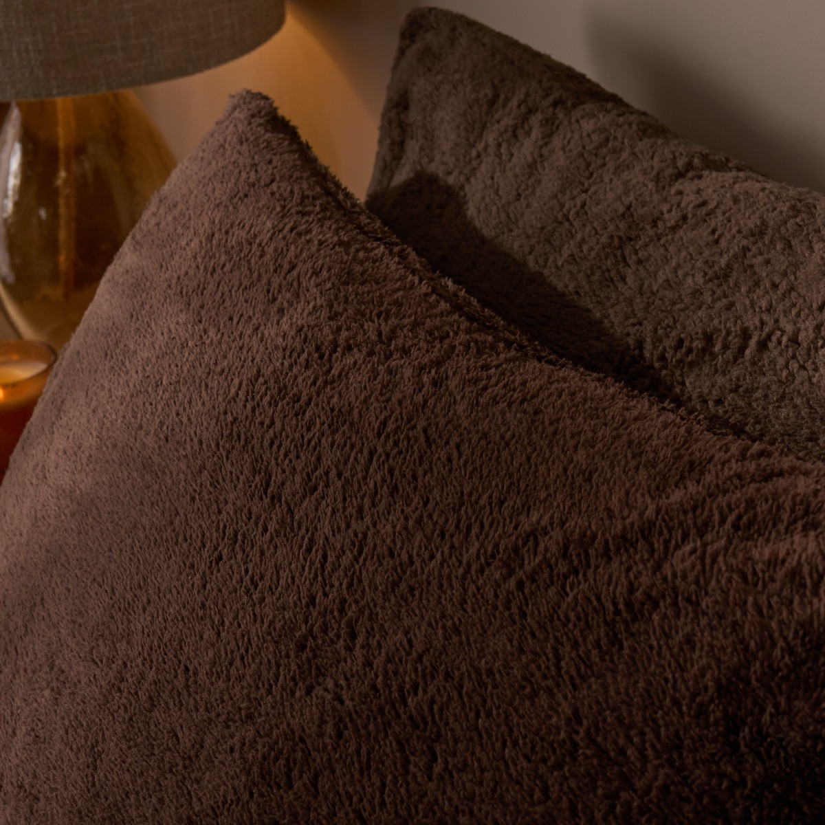 OHS Teddy Fleece Pillowcases - Chocolate >