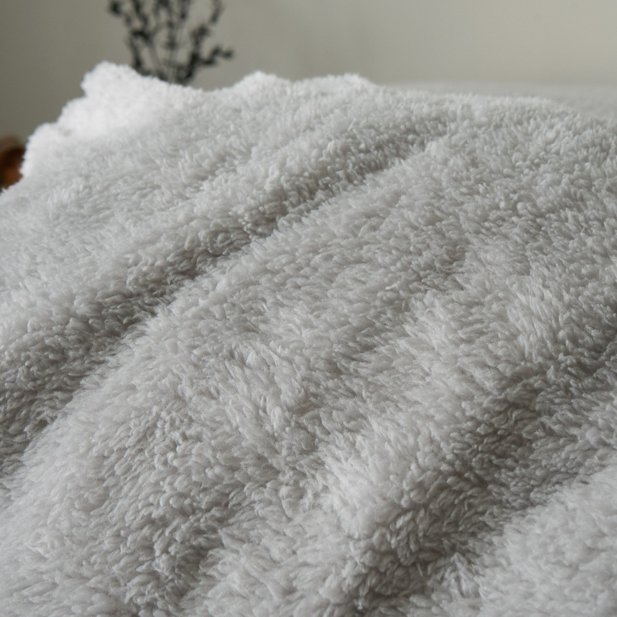 OHS Teddy Fleece Pillowcases - Grey>