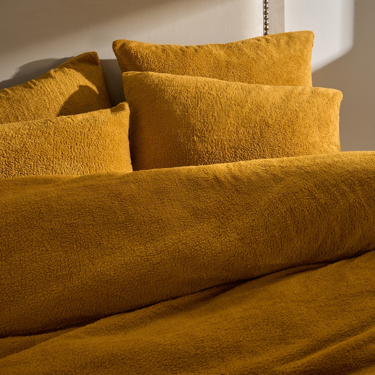 OHS Teddy Fleece Pillowcases - Ochre>