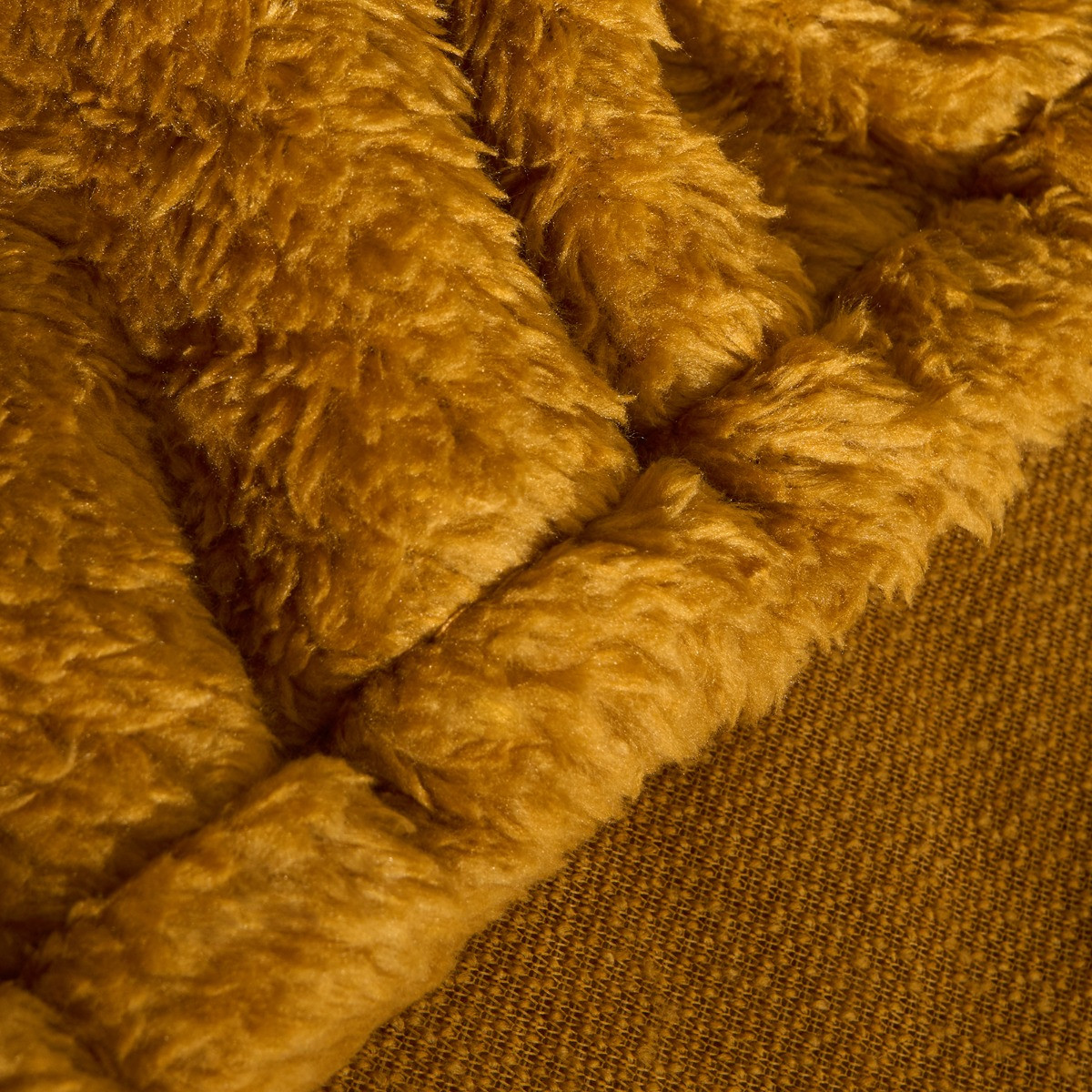 OHS Teddy Fleece Fitted Sheets, Ochre - Single >