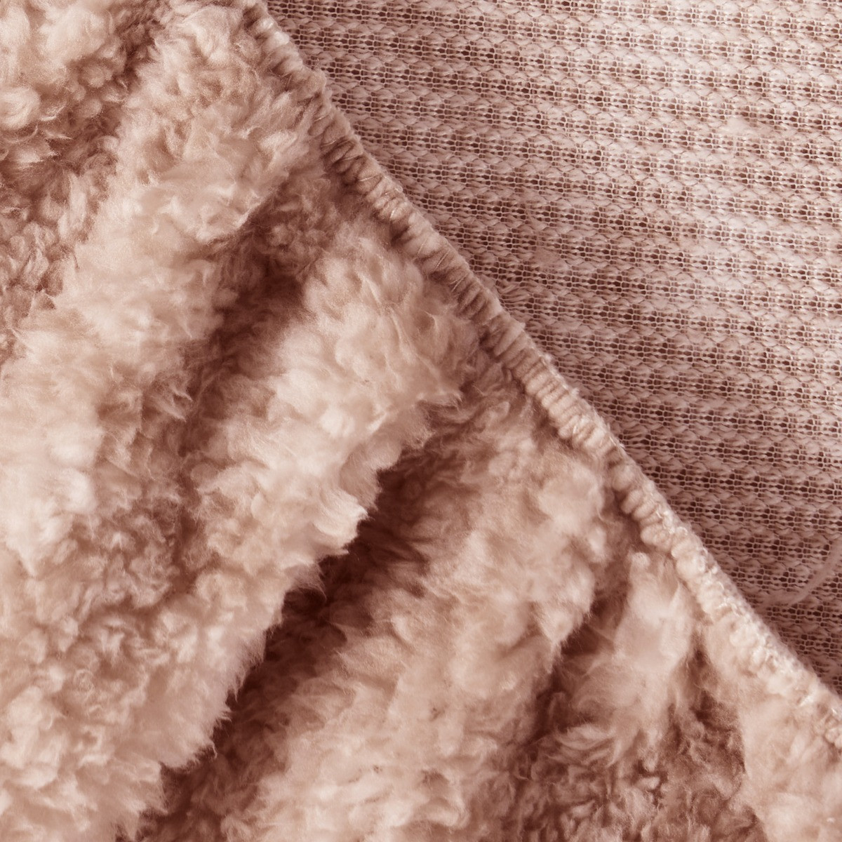 OHS Teddy Marl Textured Fitted Sheet, Blush - Single>