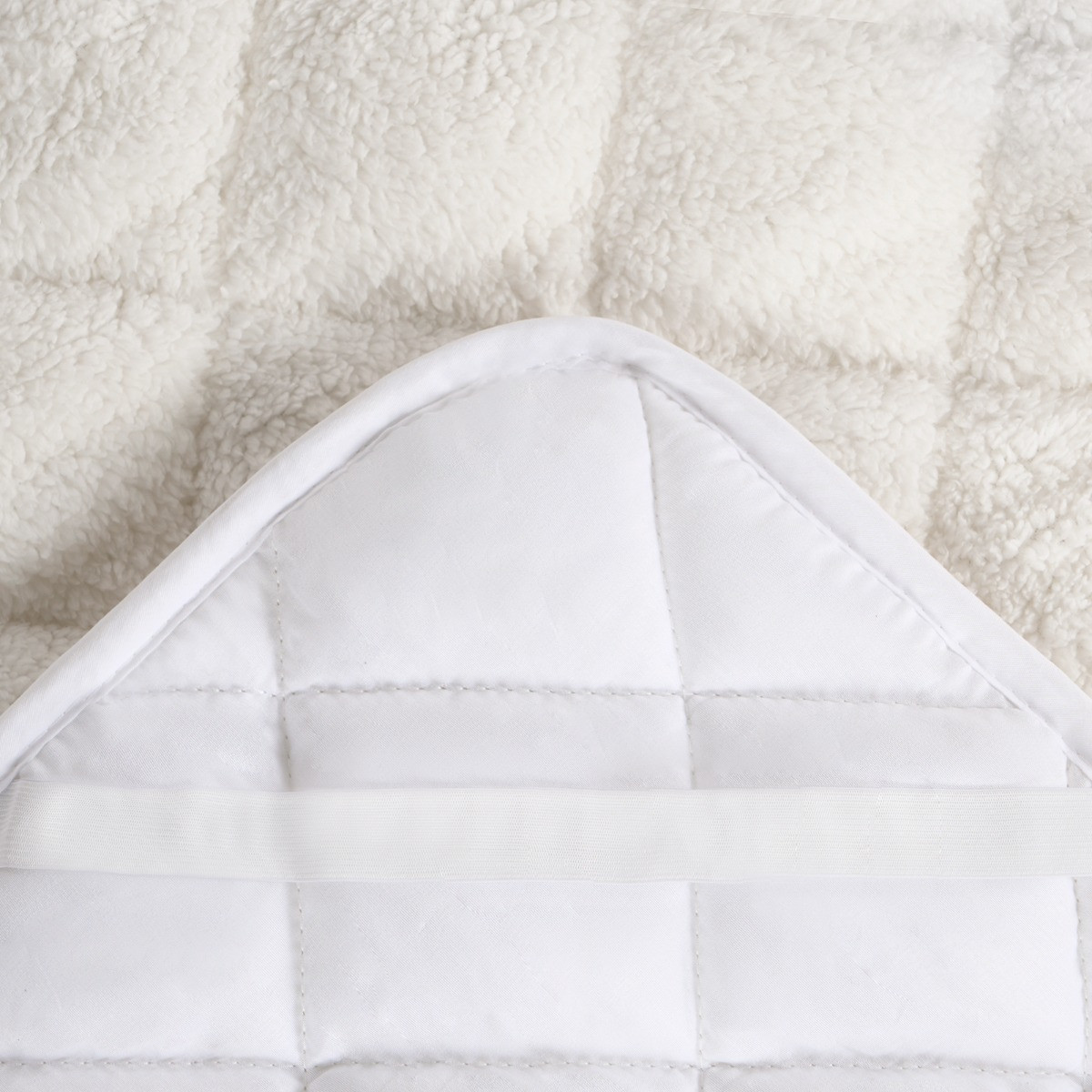 OHS Teddy Thermal Mattress Topper, Cream - King>