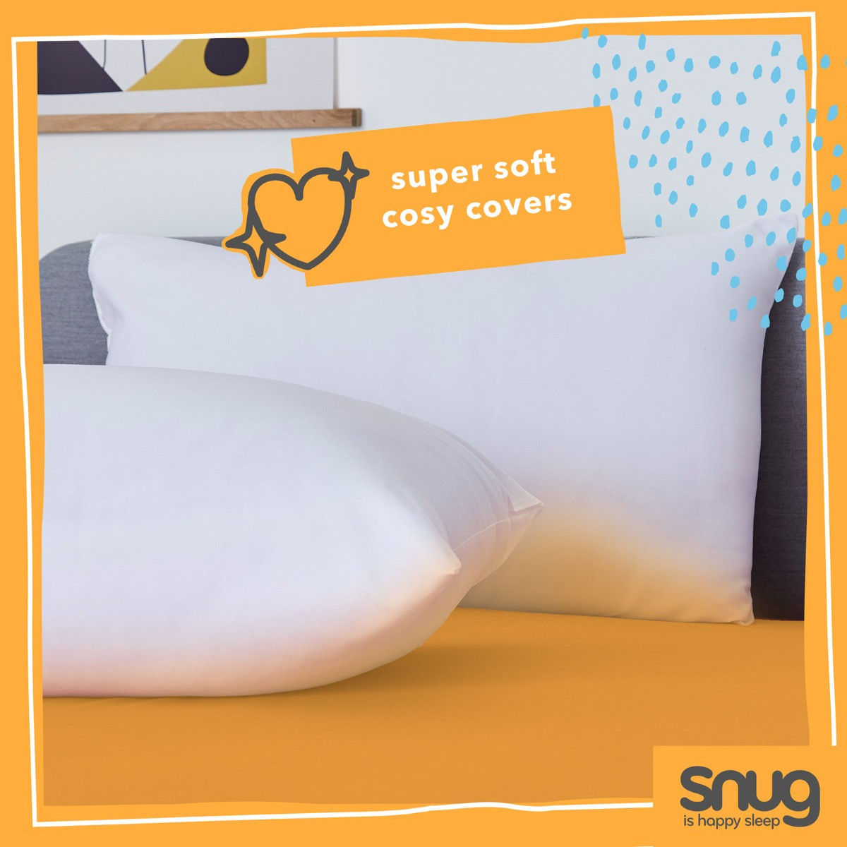 Snug 2 Pack Brilliantly Bouncy Pillow Pair - White>