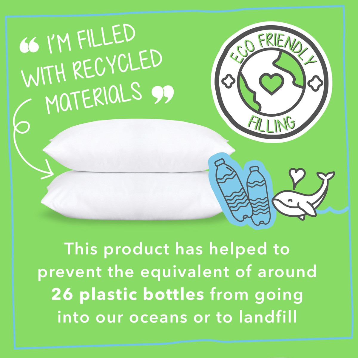 Snug 2 Pack Brilliantly Bouncy Pillow Pair - White>