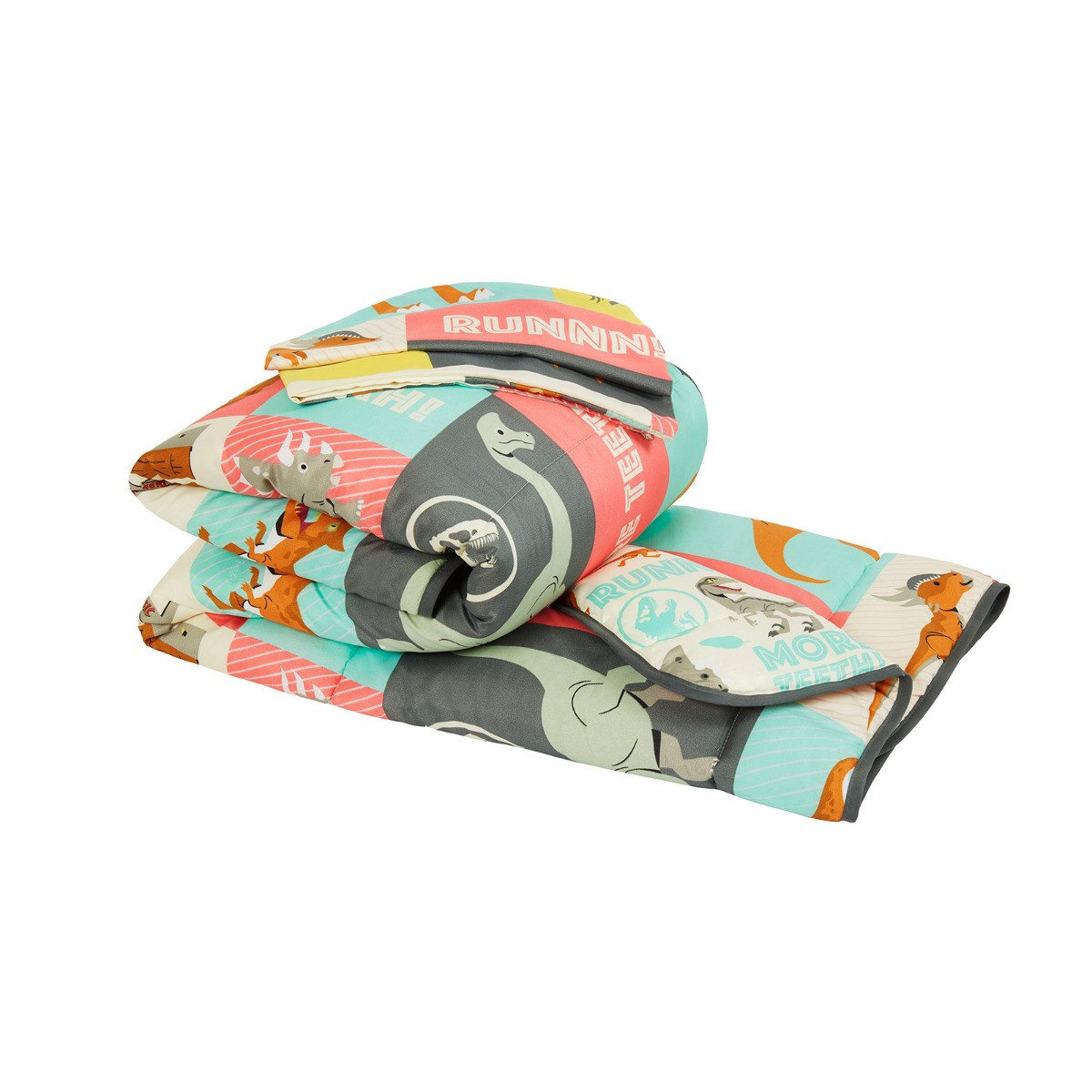 Jurassic World Dinosaur Patches Reversible Coverless Duvet Set, Multi - Junior>