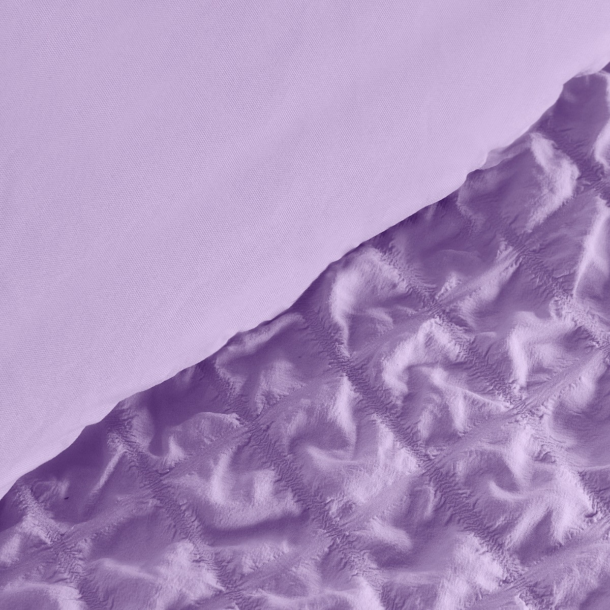 OHS Geometric Seersucker Duvet Set, Lilac - Double>
