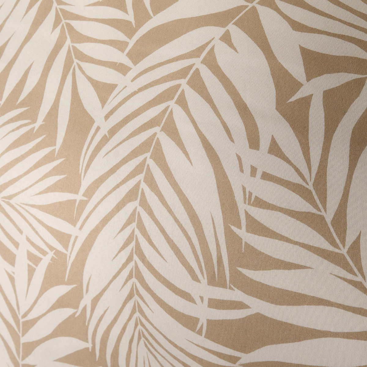 OHS Tropical Leaf Duvet Cover Set, Natural/White - Double>