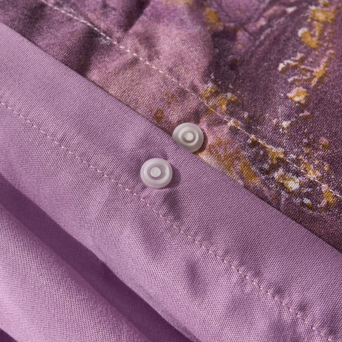 OHS Marble Print Duvet Set, Purple - King >