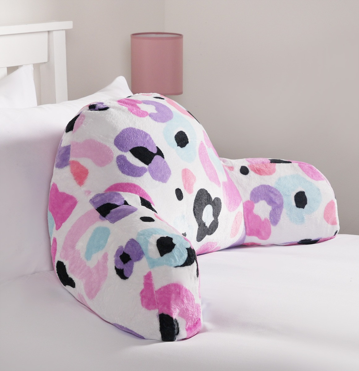 OHS Kids Leopard Fleece Cuddle Cushion - Multi>