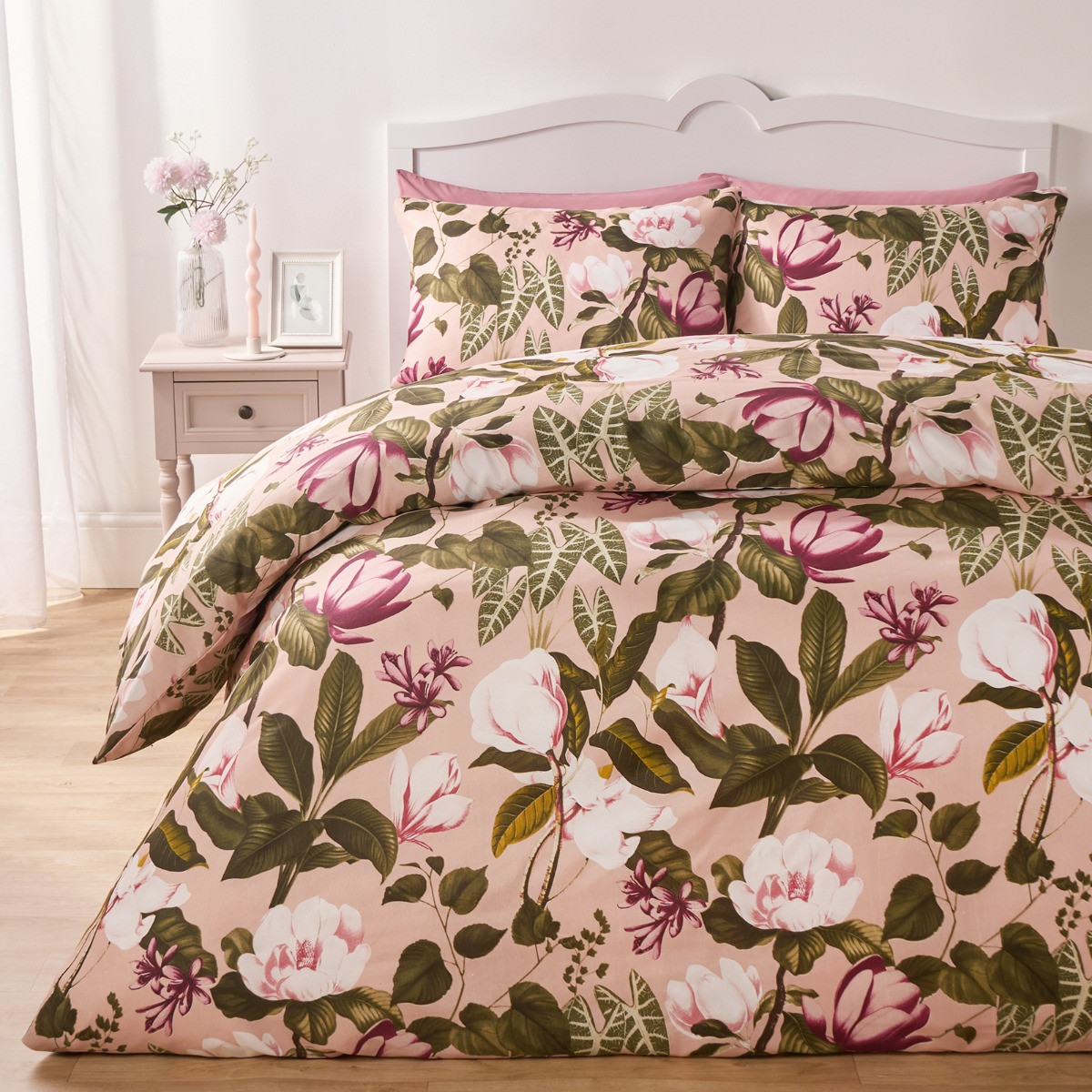 OHS Floral Botanics Duvet Cover Set, Blush - Superking>