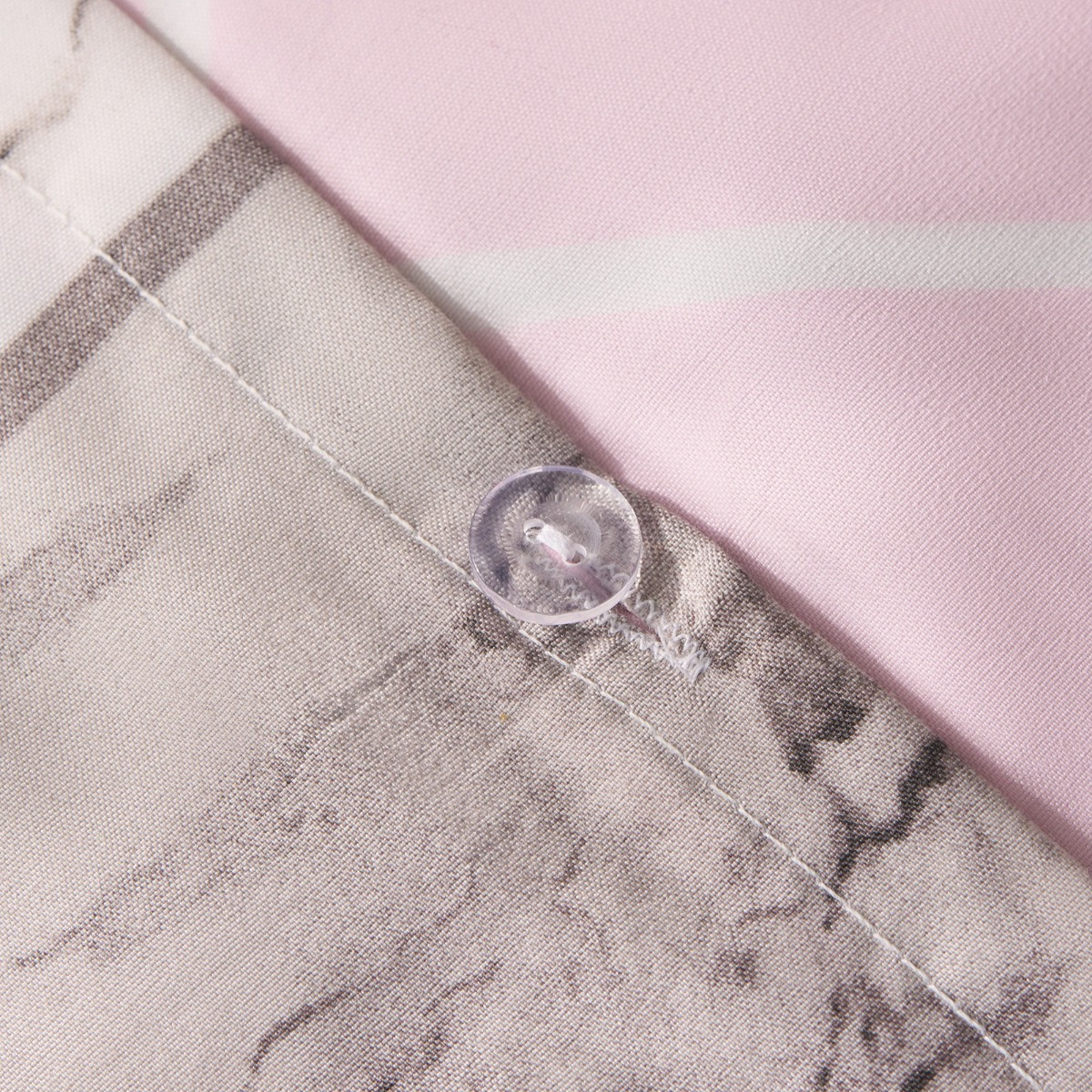 OHS Abstract Geometric Marble Print Duvet Cover Set, Blush - King>