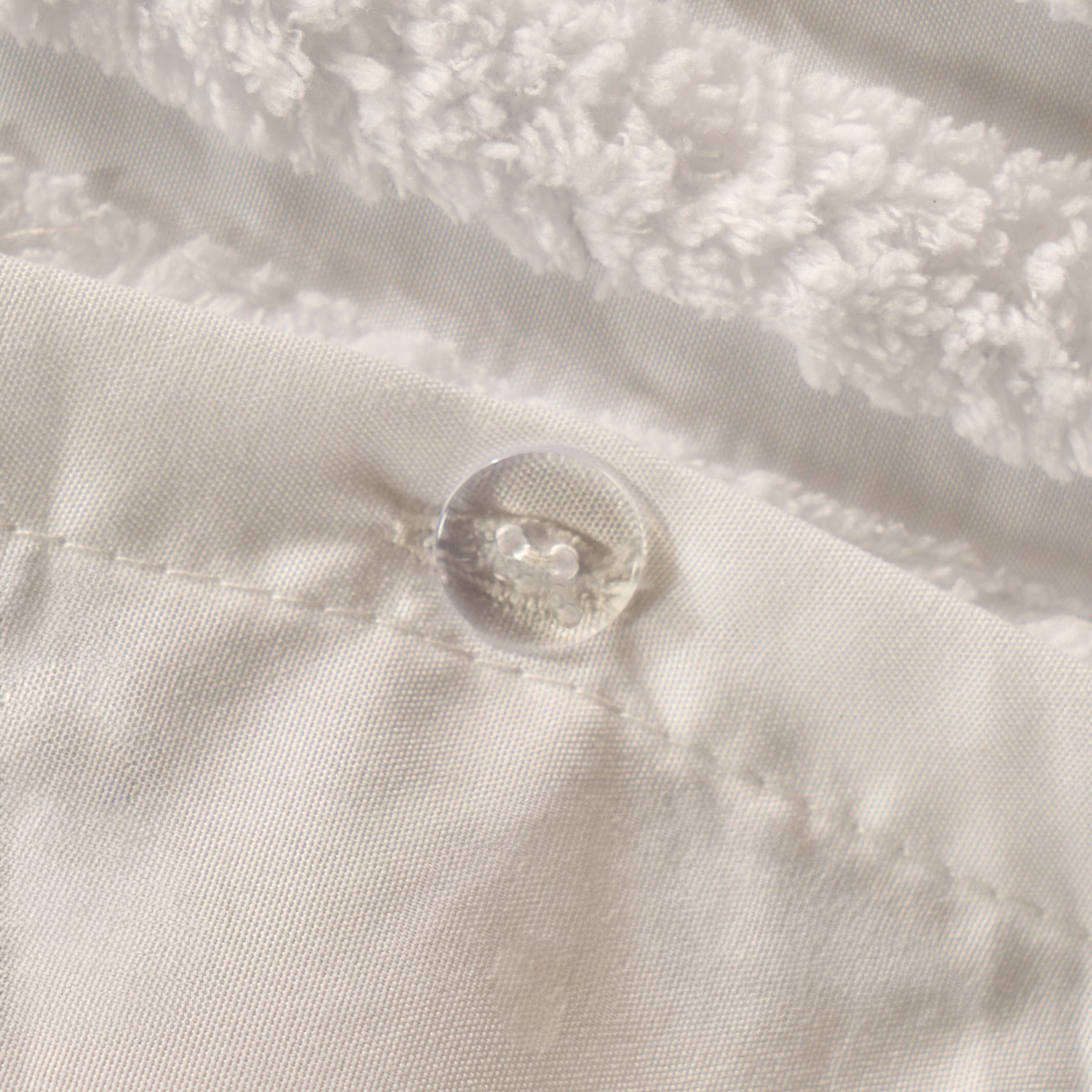 OHS Tufted Stripes Duvet Cover Set, White - King>