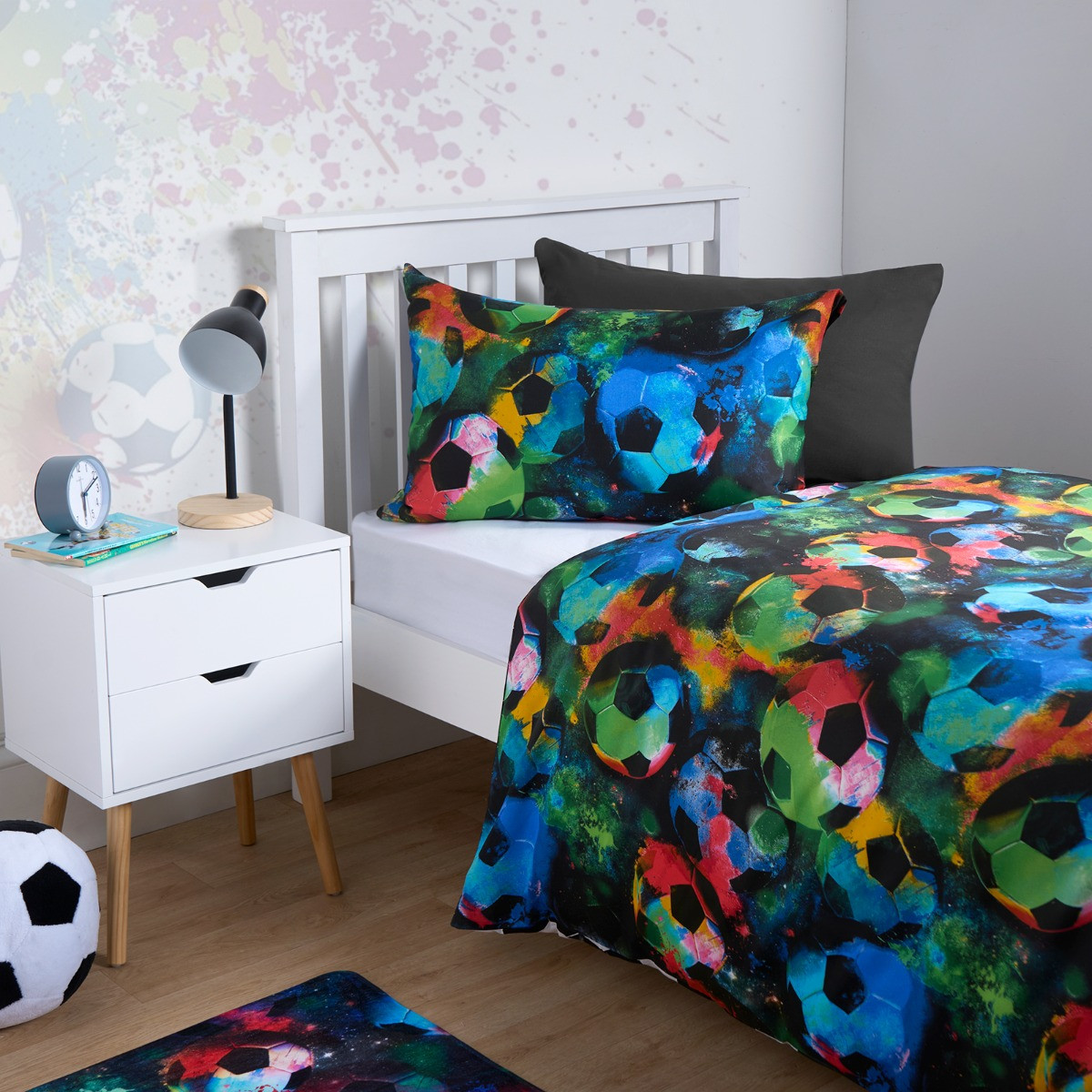 OHS Reversible Football Duvet Set - Neon>