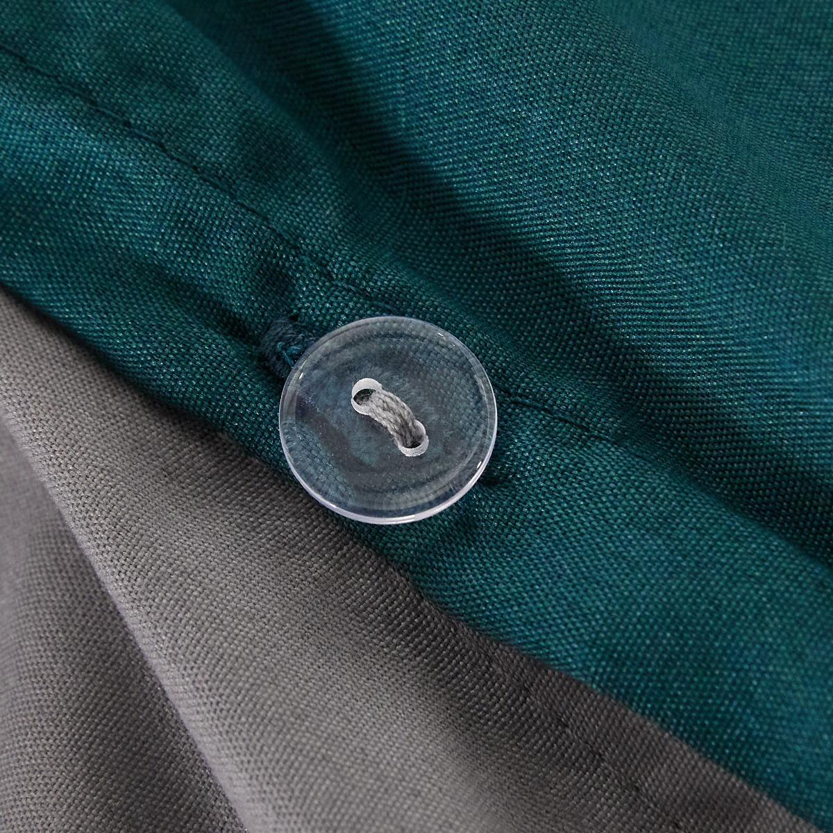 OHS Reversible Duvet Set, Teal/Grey -  Double>