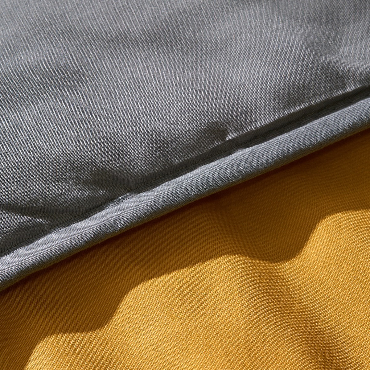 OHS Coverless 10.5 Tog Reversible Duvet & Pillowcase, Grey/Ochre - Single >