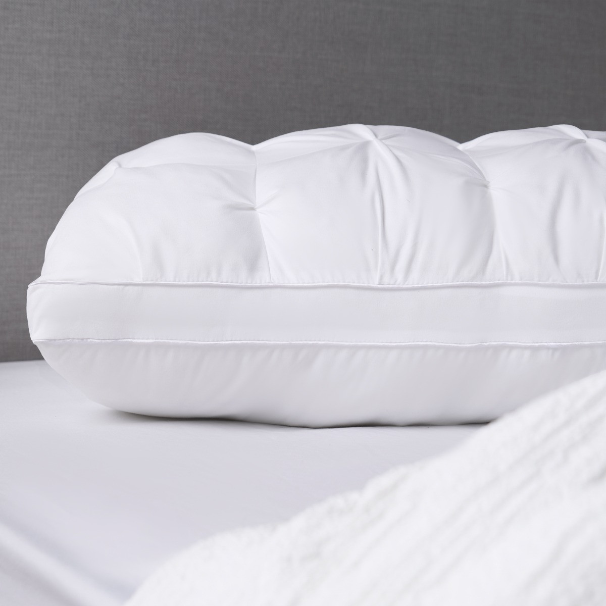 OHS Quilted Hotel Pillow - White>