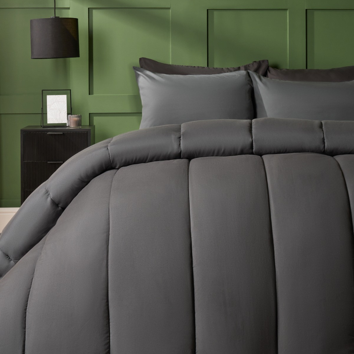 OHS Coverless 10.5 Tog Duvet Set, Grey - Double>