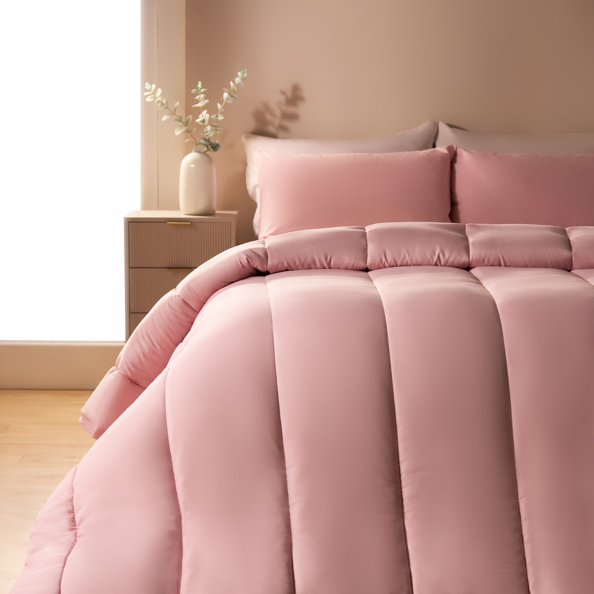 OHS Coverless 10.5 Tog Duvet & Pillowcase - Blush>
