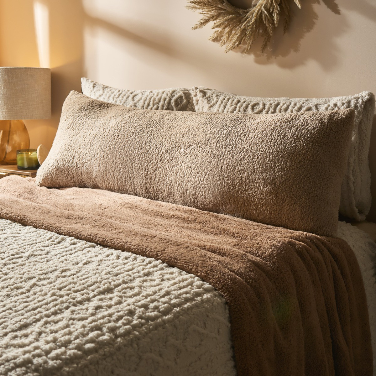 OHS Teddy Bolster Pillow - Natural>