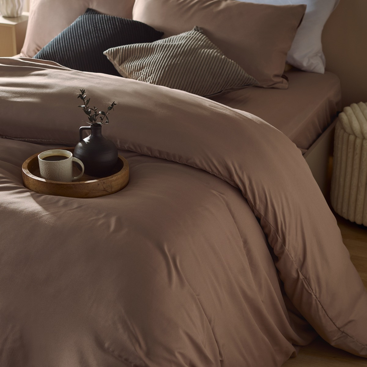 OHS Plain Duvet Cover Set, Natural - Single>