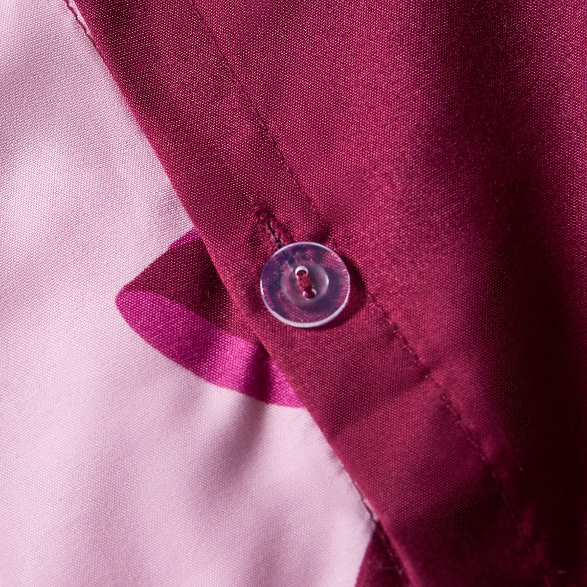 OHS Bow Print Reversible Duvet Cover Set, Burgundy/Pink - Double>