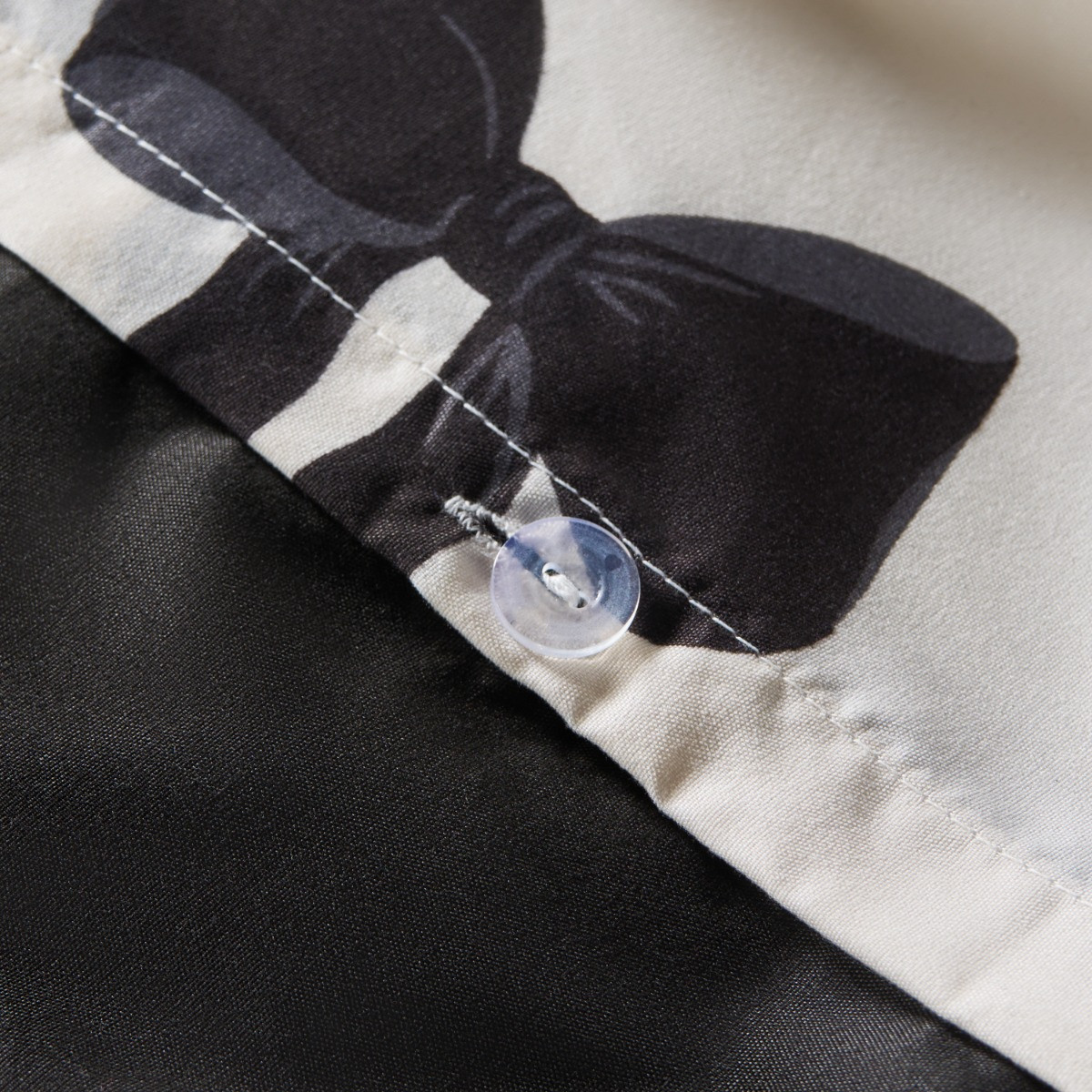 OHS Bow Print Reversible Duvet Cover Set, Monochrome - Single>