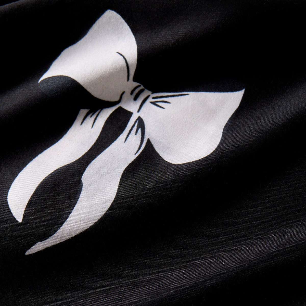 OHS Bow Print Reversible Duvet Cover Set, Monochrome -Double>