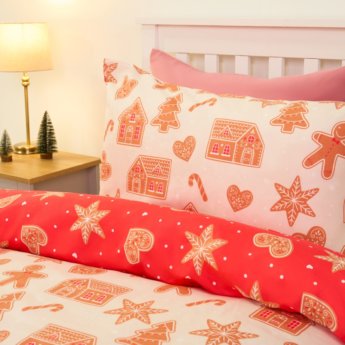 OHS Gingerbread Print Duvet Cover Set - Natural>