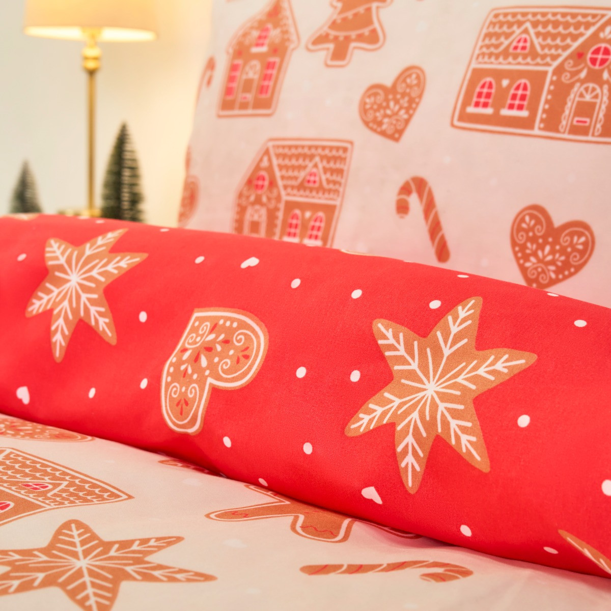 OHS Gingerbread Print Duvet Cover Set - Natural>