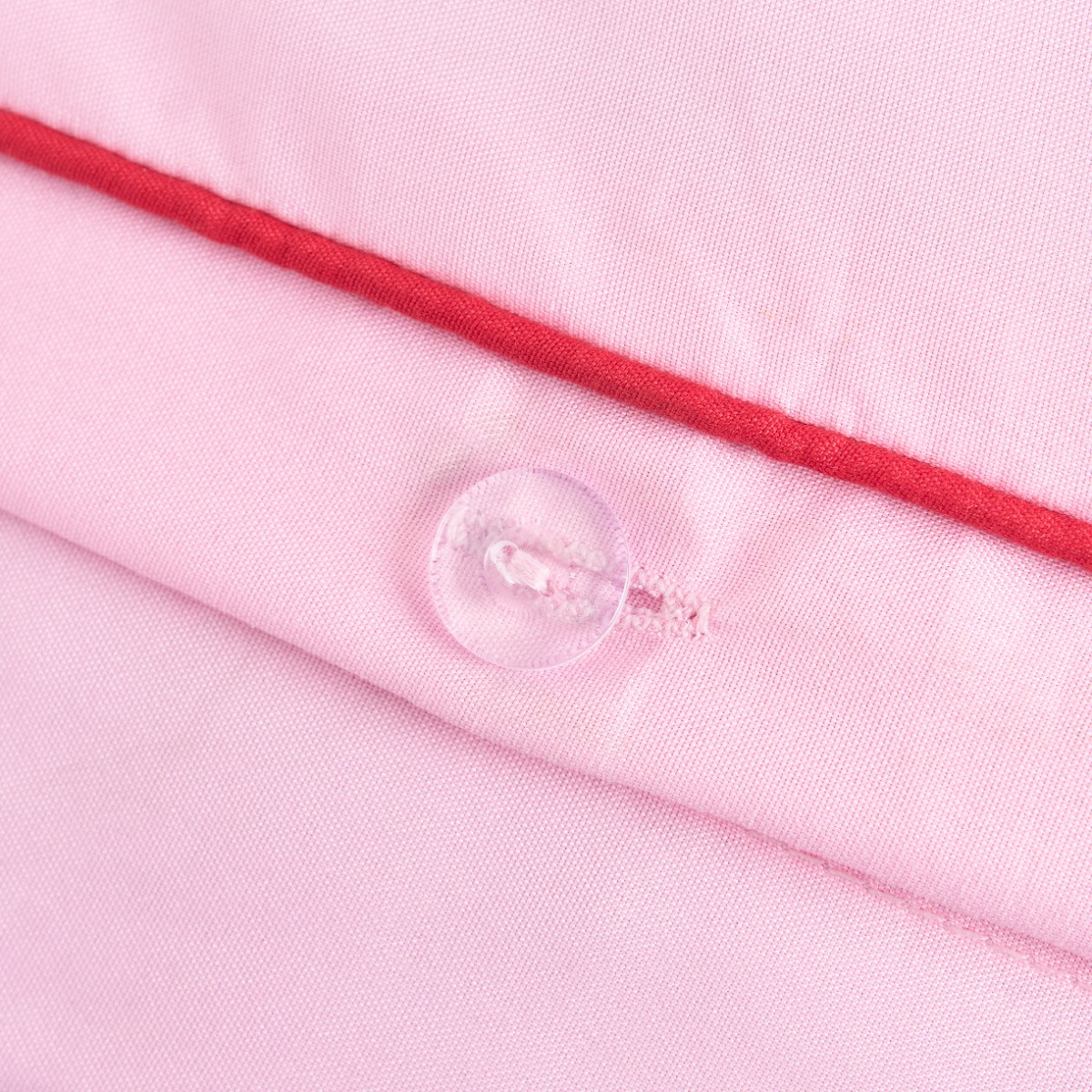 OHS Piped Edge Duvet Cover Set, Pink/Red - Double>