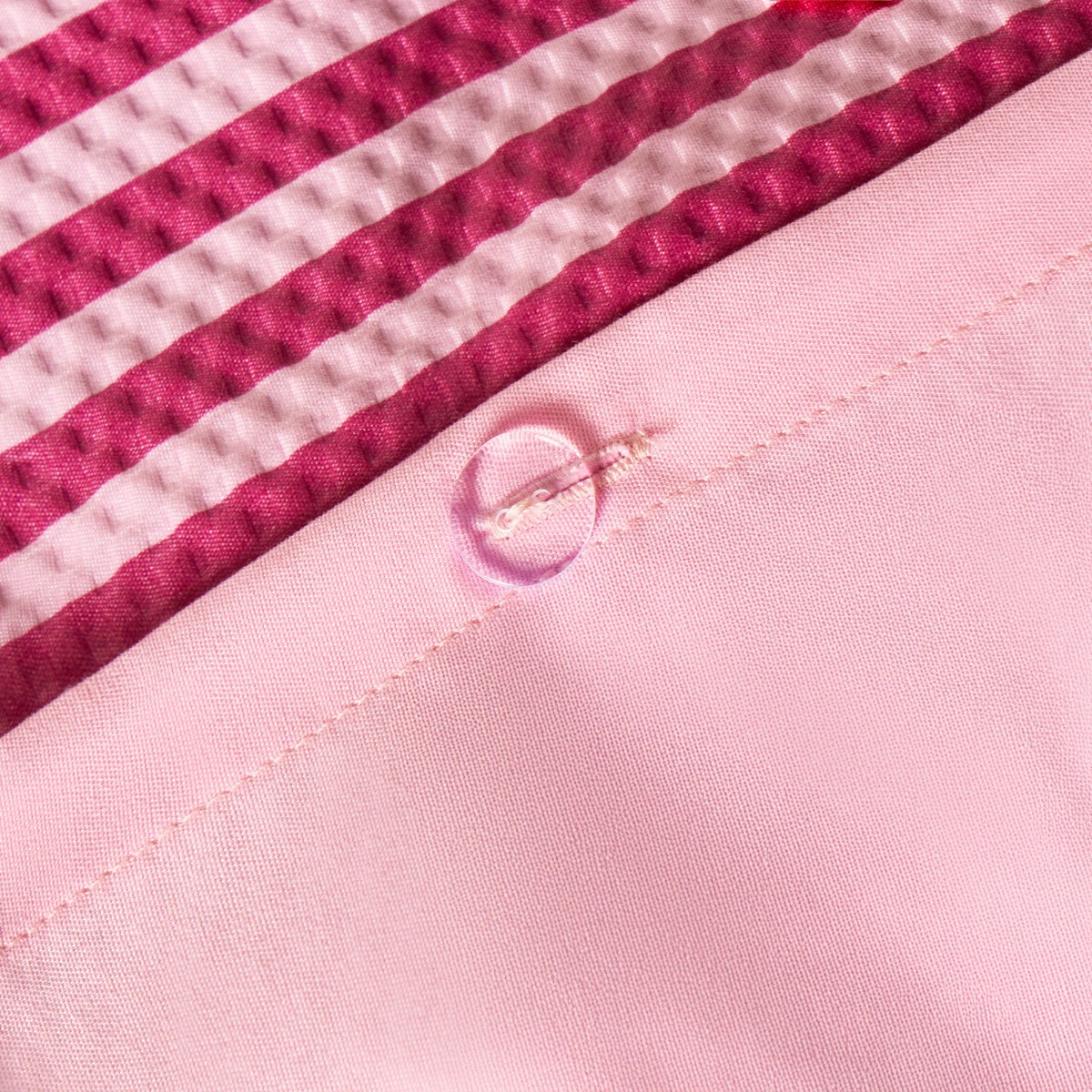 OHS Waffle Stripe Luxury Duvet Cover Set - Pink>