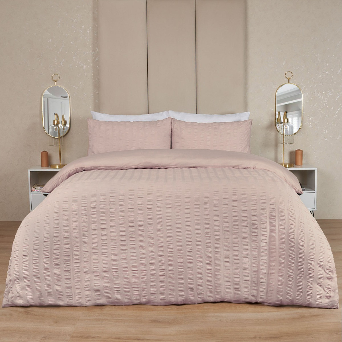 OHS Seersucker Duvet Set - Natural>