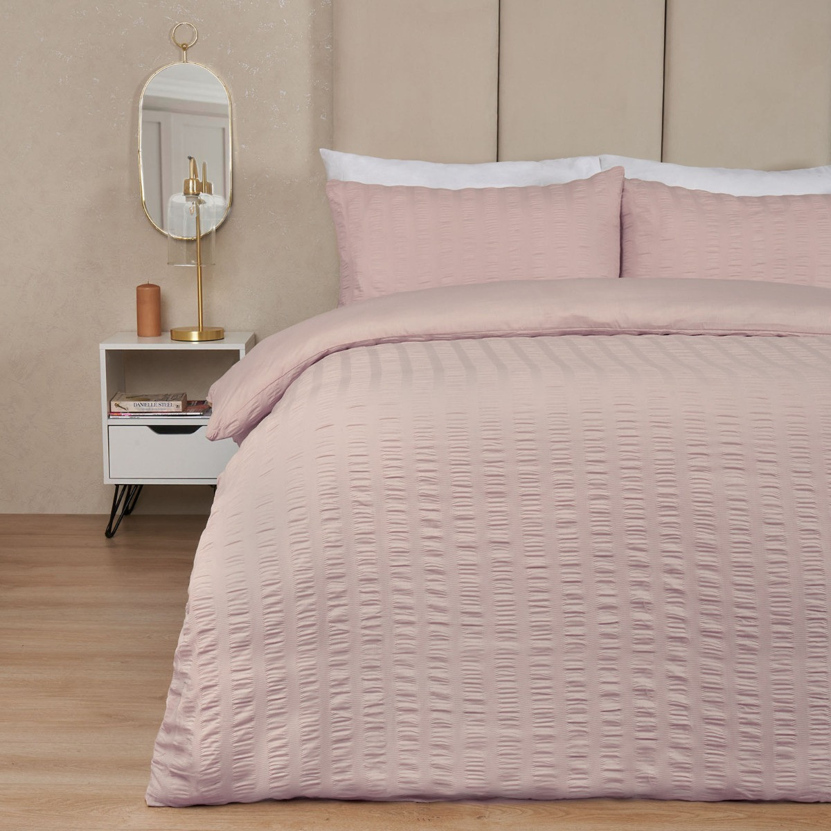 OHS Seersucker Duvet Set - Natural>