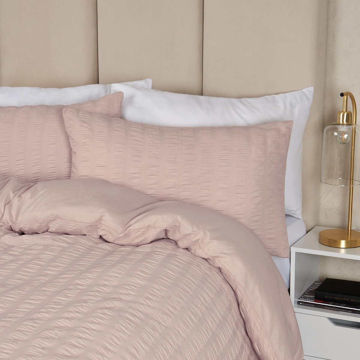 OHS Seersucker Duvet Set - Natural>