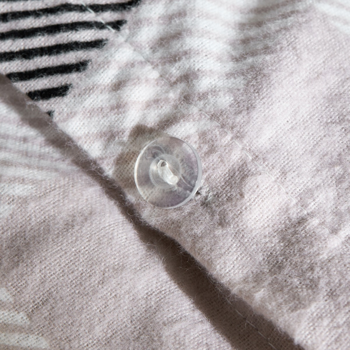 OHS Farmers Check Brushed Cotton Duvet Cover Set, Monochrome - Double>