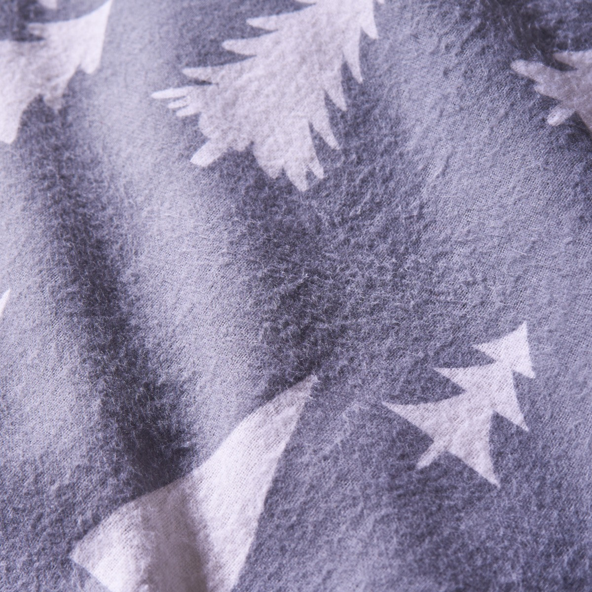 OHS Simple Tree Brushed Cotton Duvet Cover Set - Grey>