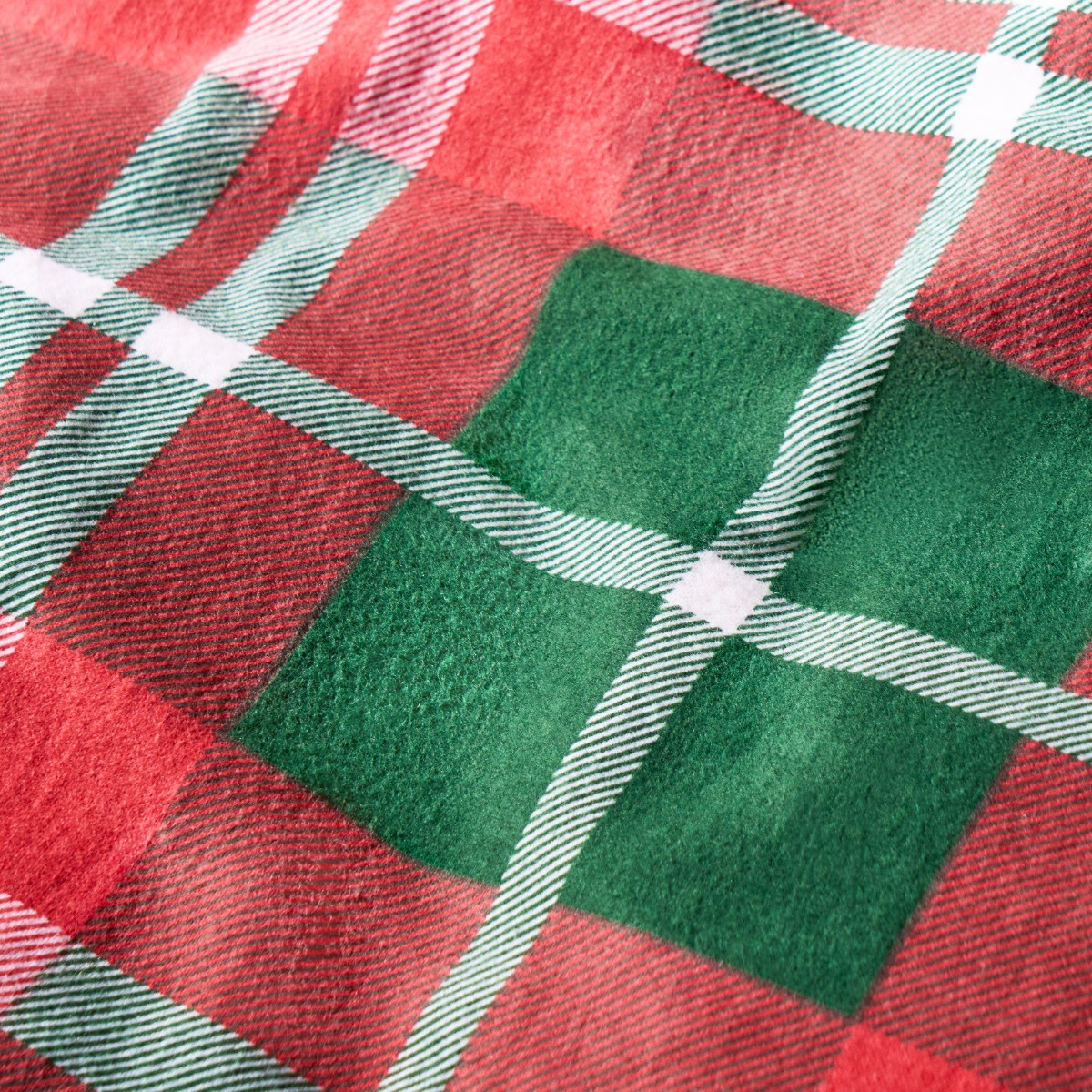 OHS Traditional Christmas Check Brushed Cotton Duvet Cover Set, Red - Super King>