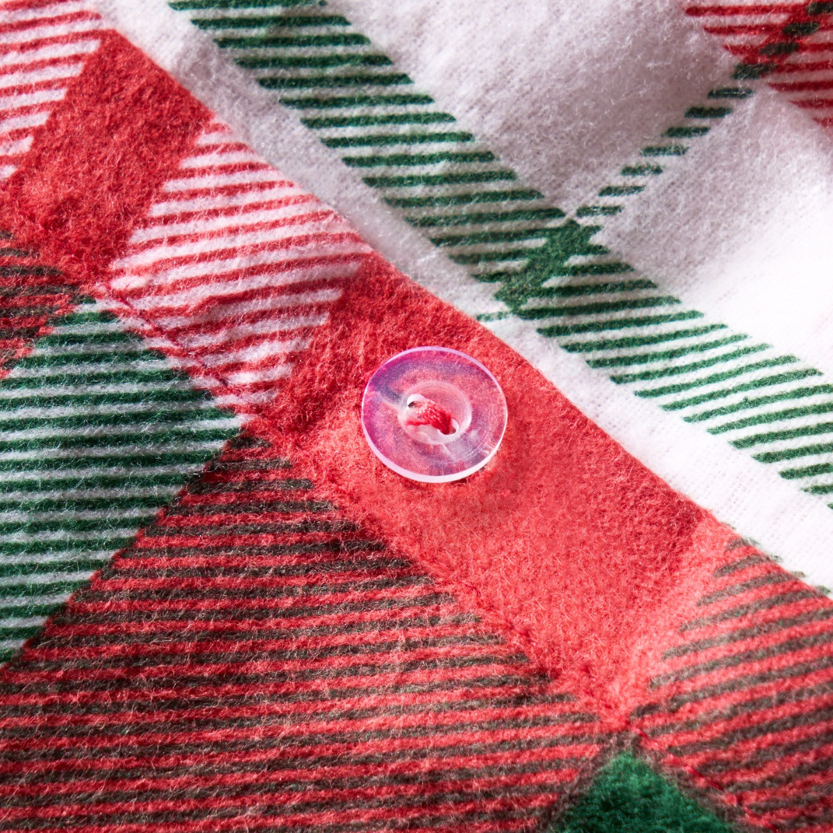 OHS Traditional Christmas Check Brushed Cotton Duvet Cover Set, Red - Super King>