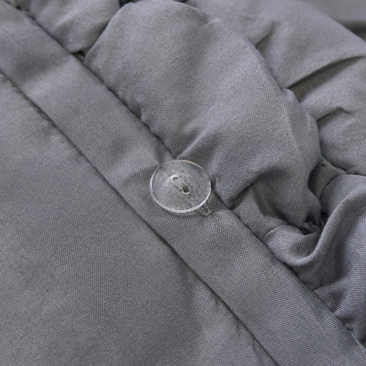 OHS Quilted Seersucker Duvet Cover Set, Grey - Super King>