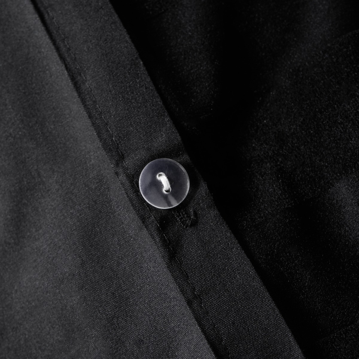 OHS Velvet Stripe Duvet Cover Set, Black - Double>