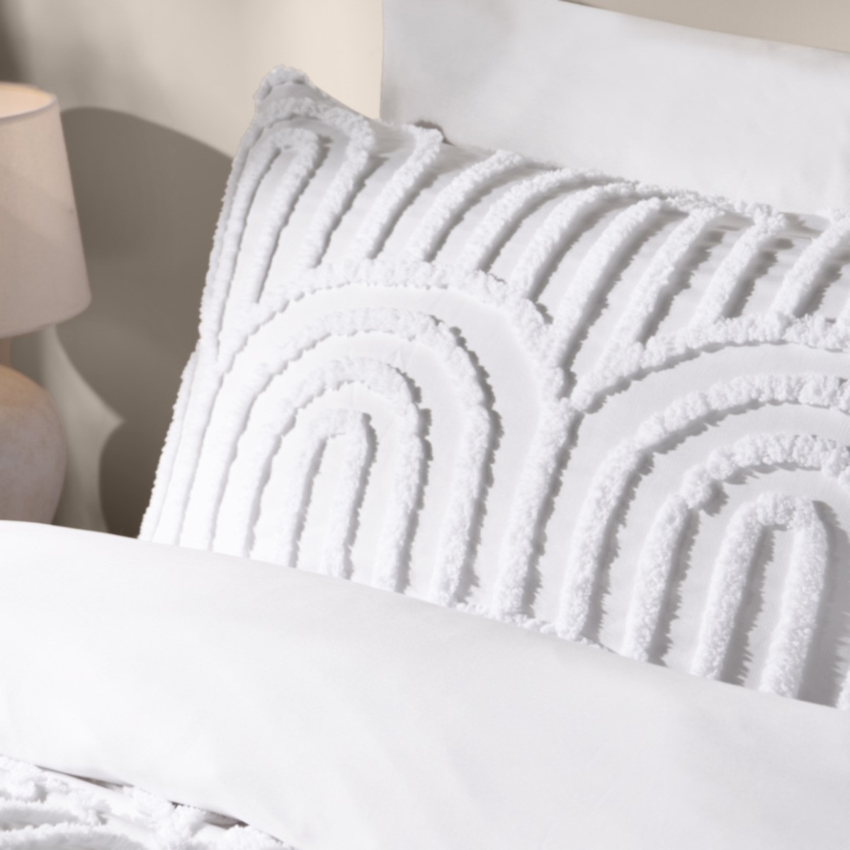 OHS Tufted Arches Duvet Cover Set - White>