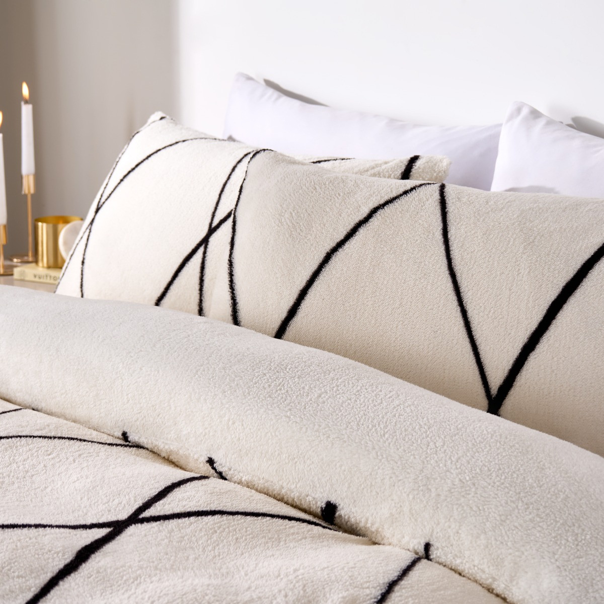 OHS Diamond Check Duvet Cover Set, Monochrome - Single>