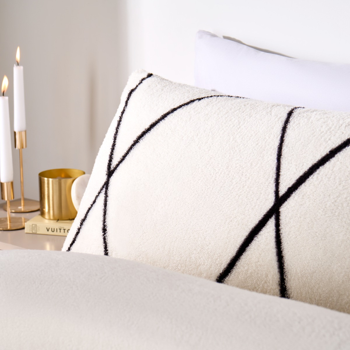 OHS Diamond Check Duvet Cover Set, Monochrome - Single>