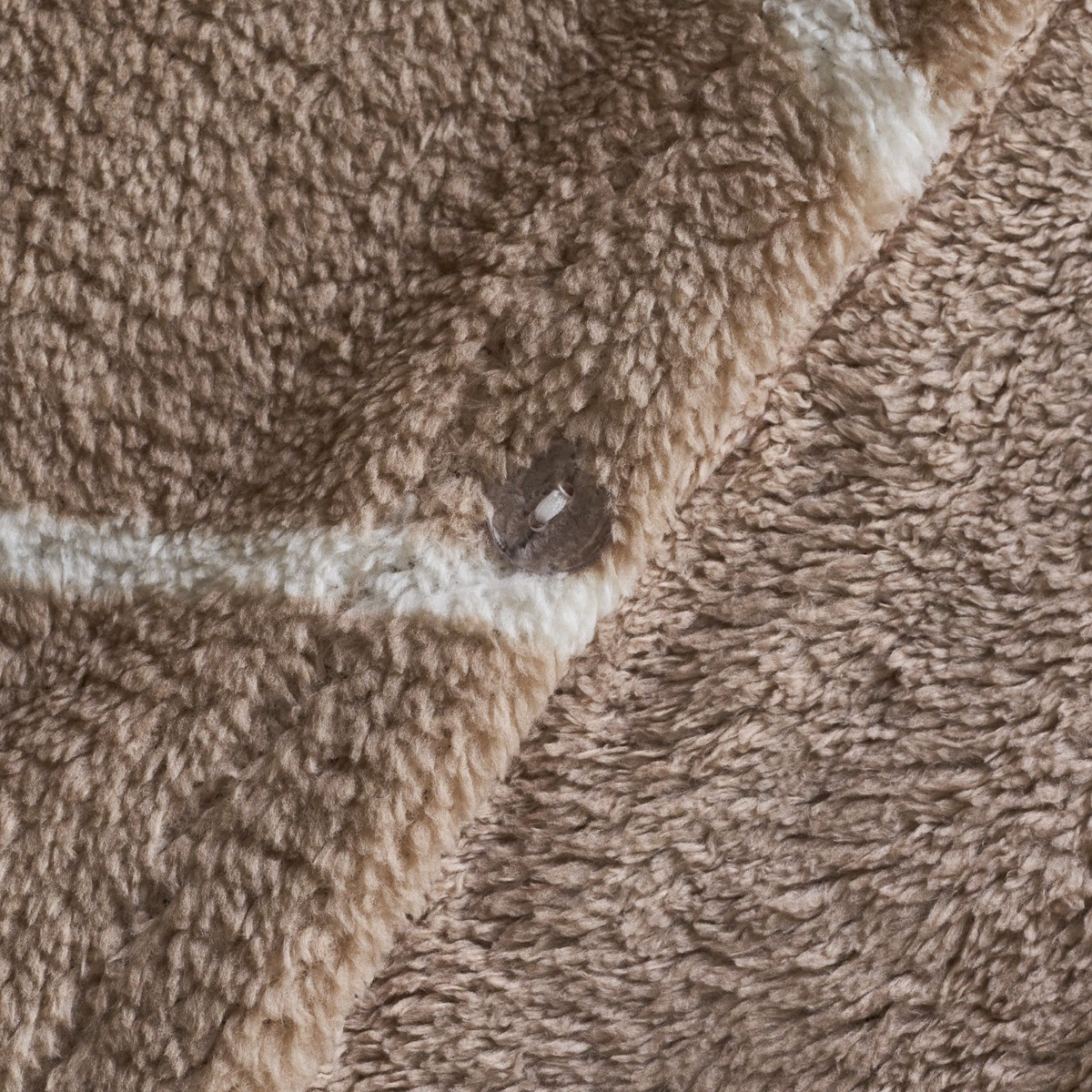 OHS Diamond Check Teddy Fleece Duvet Cover Set - Natural>