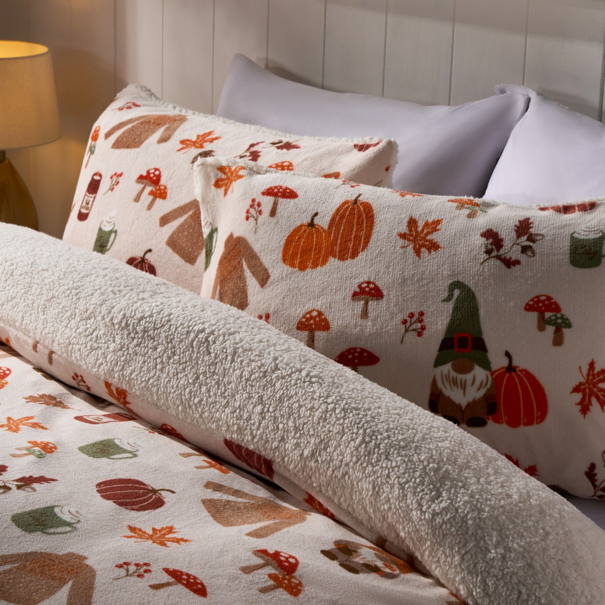 OHS Autumn Gonk Fleece Duvet Set - Rust>