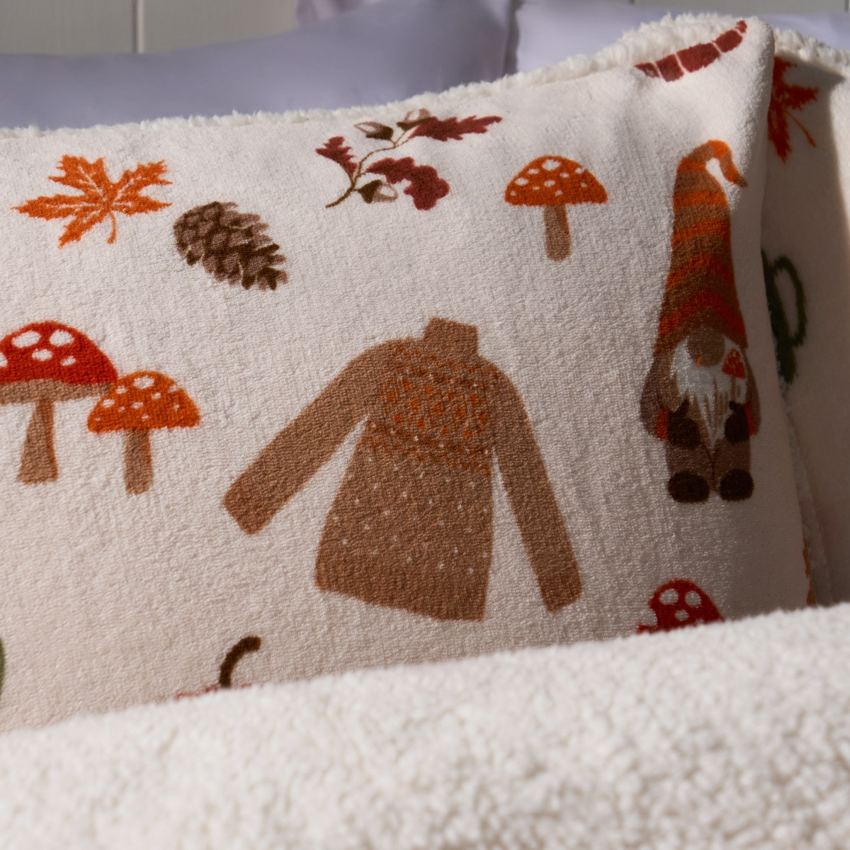 OHS Autumn Gonk Fleece Duvet Set, Rust - King>