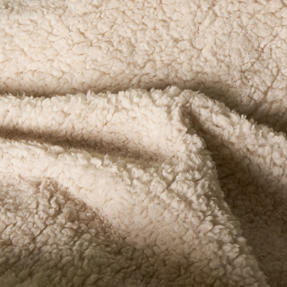 OHS Cable Knit Sherpa Fleece Duvet Cover Set, Natural - Single>