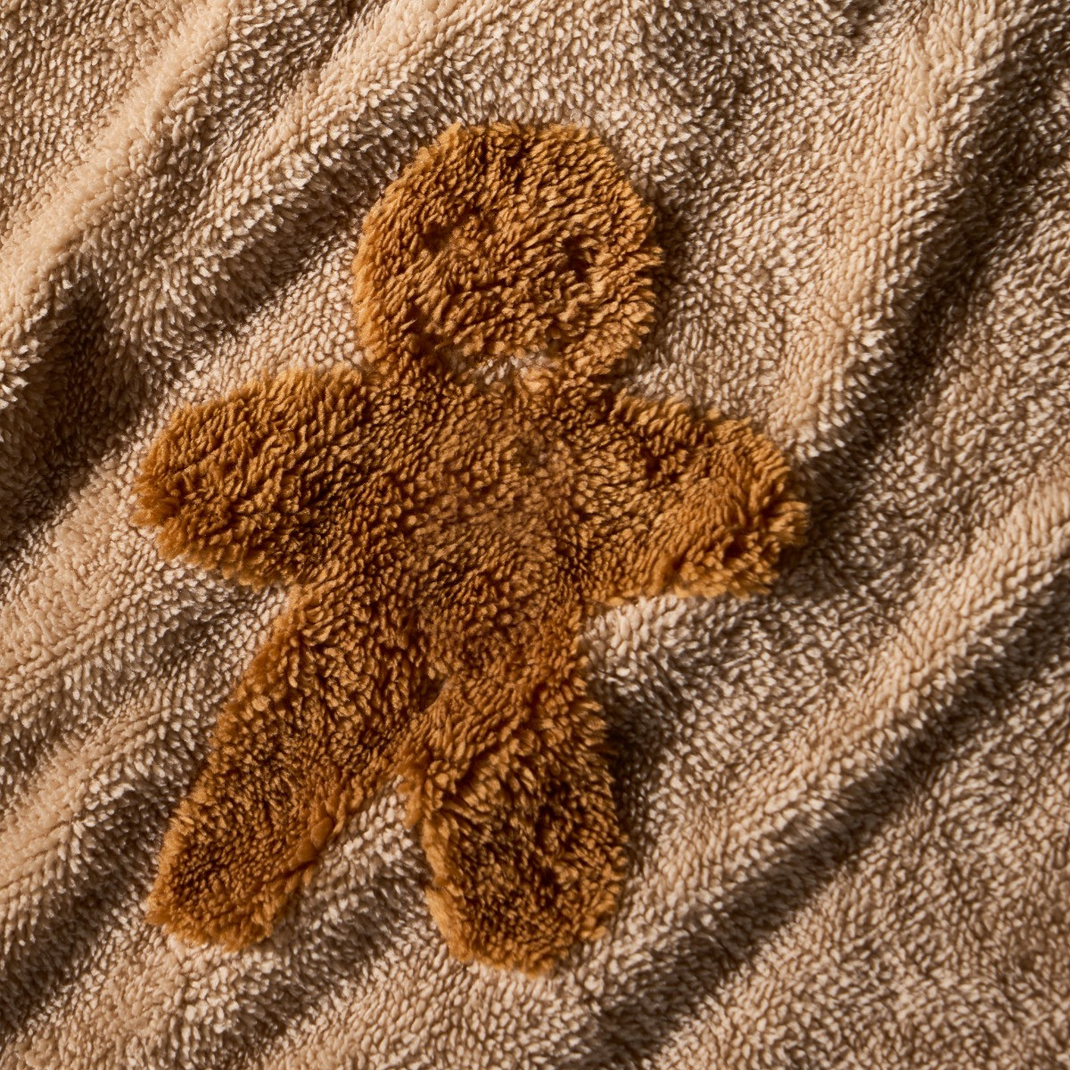 OHS Tufted Gingerbread Man Teddy Duvet Cover Set, Natural - Single>