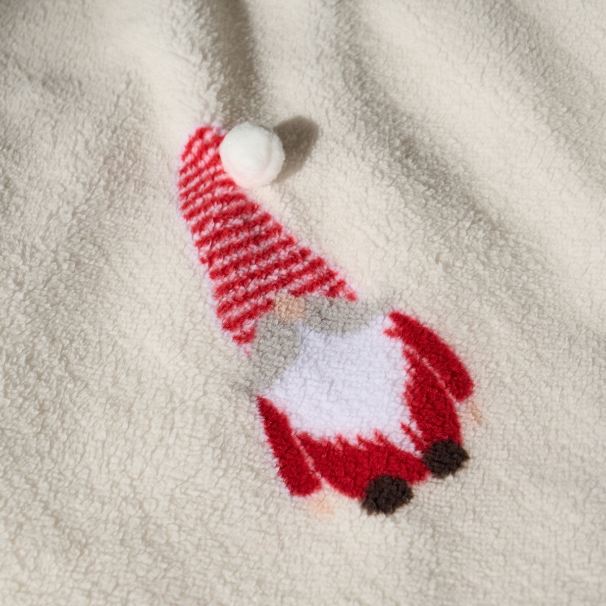 OHS Tufted Gonk Teddy Duvet Cover Set, Cream - King>