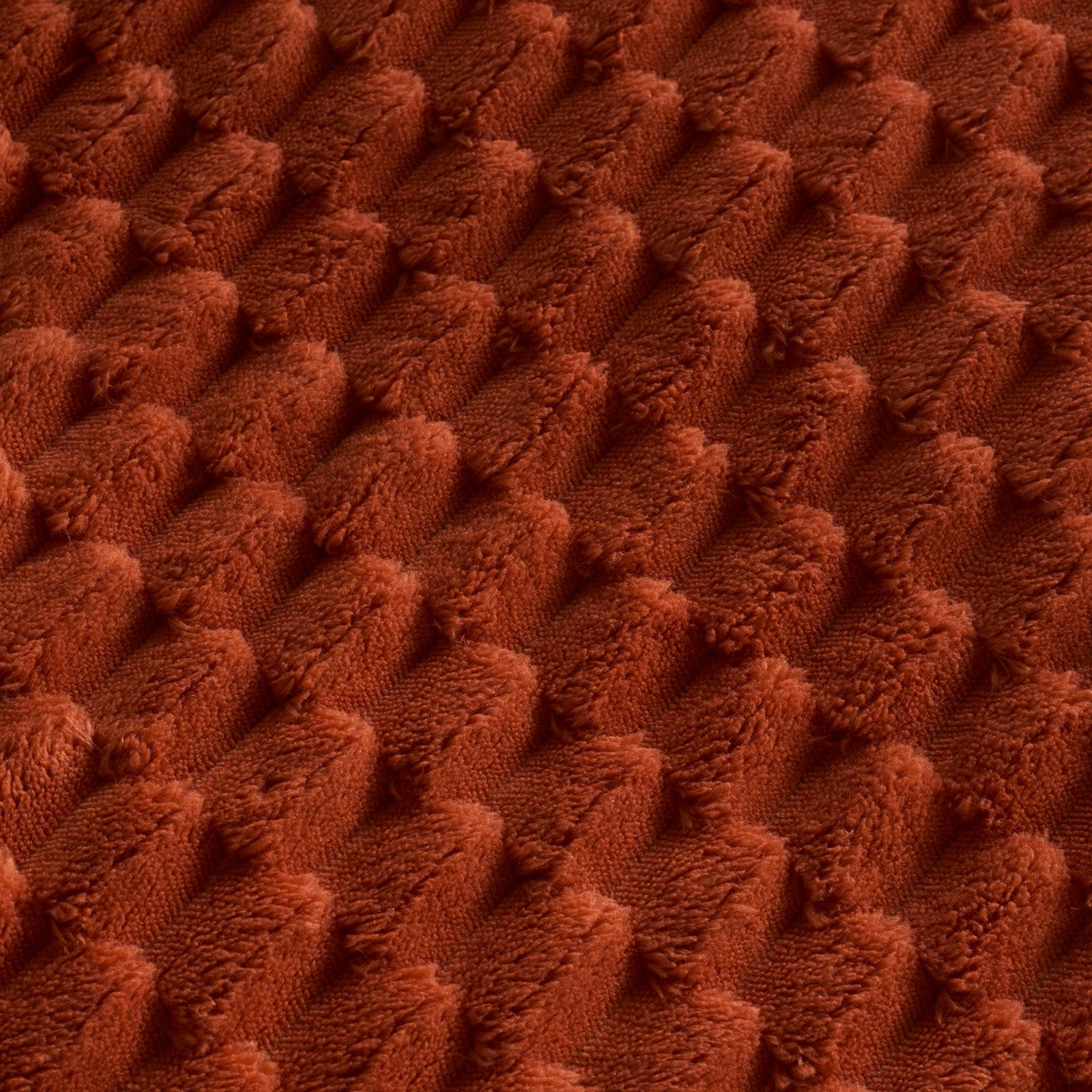 OHS Waffle Fleece Duvet Cover Set - Rust>